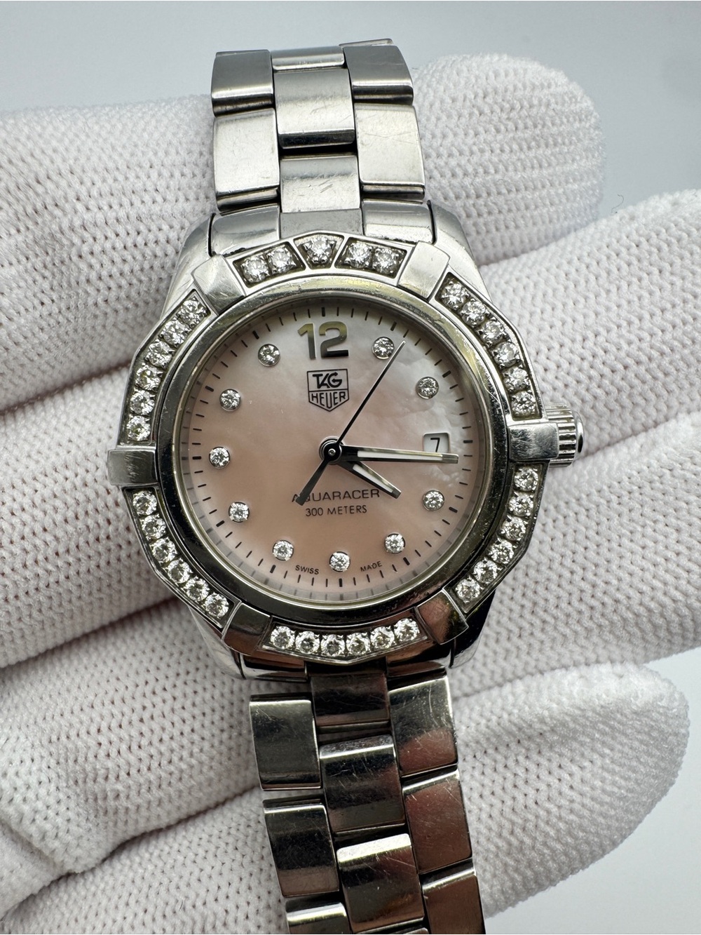 TAG Heuer Aquaracer Pink MOP Diamond watch